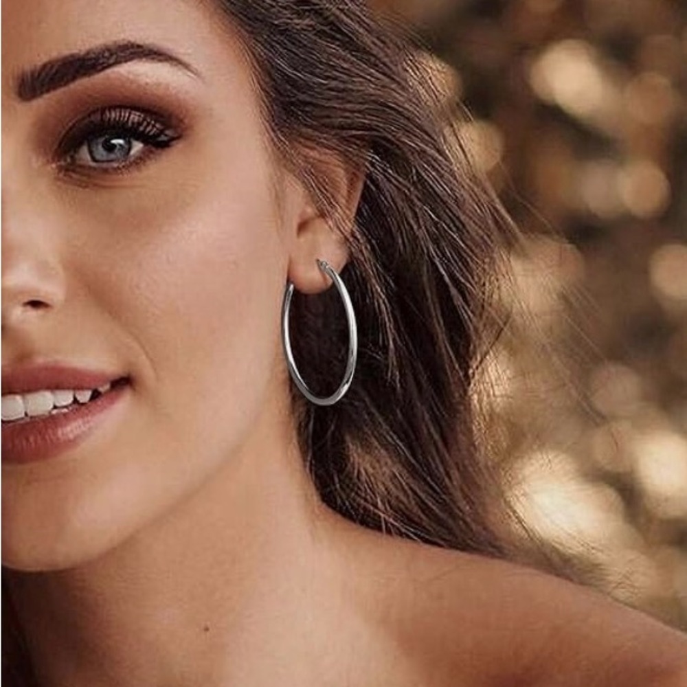 5 peers Classic Silver Hoop Earrings - Women Jewelry/D070